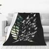 Soft Warm Blankets Camping Attack On Titan Throw Blanket Japan Fantasy Cartoon Logo Flannel Bedspread Bedroom Sofa Bed Cover