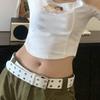 Мужчины Женщины Панк Стиль Цепь Пояс Регулируемый Полый Звезда Двубортная Пряжка Металлическая Пряжка Кожаная Джинсы Пояс