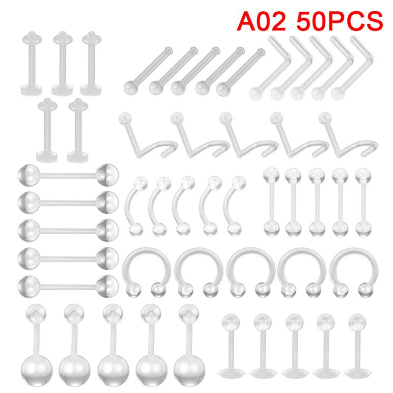 Ювелирные изделия для пирсинга, креативный акриловый прозрачный язык, штанга, кольцо для пупка, бровь, нос
