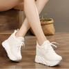 New  Autumn Women Breathable Platform Casual Shoes Women Height Increased Vulcanized Shoes 12 CM Thick Sole  Mujer