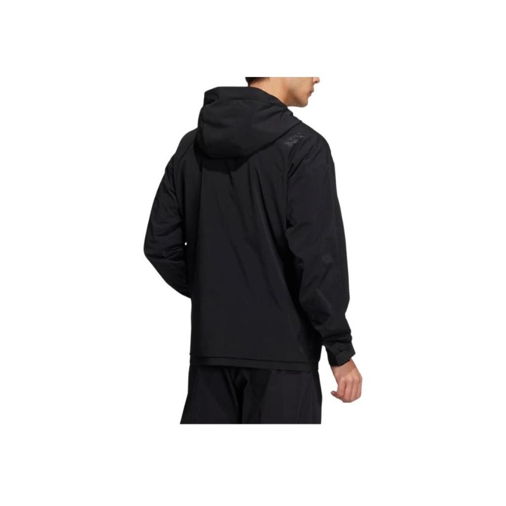 Adidas Спортивная повседневная куртка с логотипом с капюшоном, мужская верхняя одежда, черный H39259