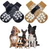 4Pcs Anti-Slip Dog Socks with Adjustable Straps Waterproof Paw Protector Socks for Indoor Hardwood Floors