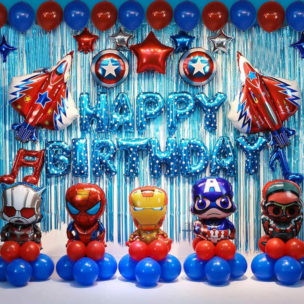 Super Birthday Suit Avengers Themed Party Decoration Spider-Man Captain America Balloon Suit