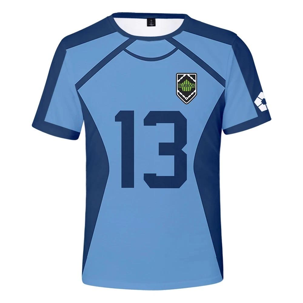 Новейшая футболка-футболка аниме Blue Lock с 3D-принтом для мужчин, модная крутая футболка с коротким рукавом, детская футболка для косплея