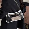 2025 Summer New Cosmetic Bag Women's Crossbody Bag Fashionable and Casual Small Fresh Shoulder Bag Transparent Jelly Bag