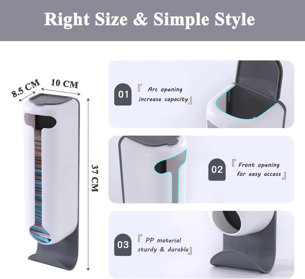 Plastic Bag Holder Wall Mounted Grocery Bag Holder Trash Bag Holder Dispenser Kitchen Grocery Bag Storage Organizer Saver