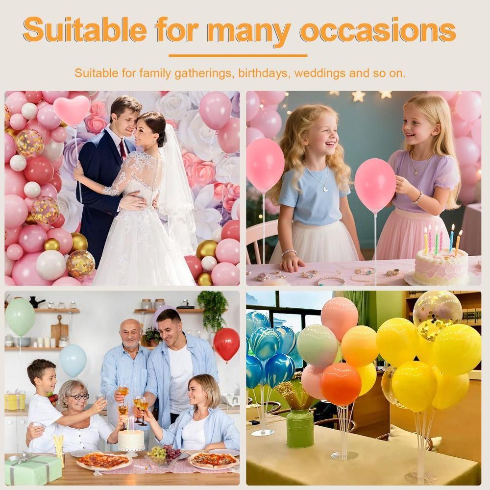 100pcs Transparent Balloon Holder Reusable Multi-Purpose Balloon Display Sticks Durable Balloon Stick and Cup