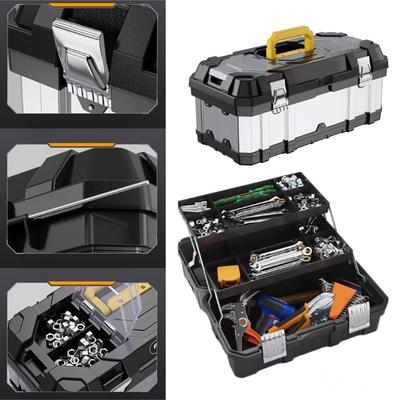 Промышленная сумка для инструментов Чемодан Ящик для инструментов из нержавеющей стали Большой емкости Ящик для инструментов Портативный Электрик Аппаратный ящик для хранения
