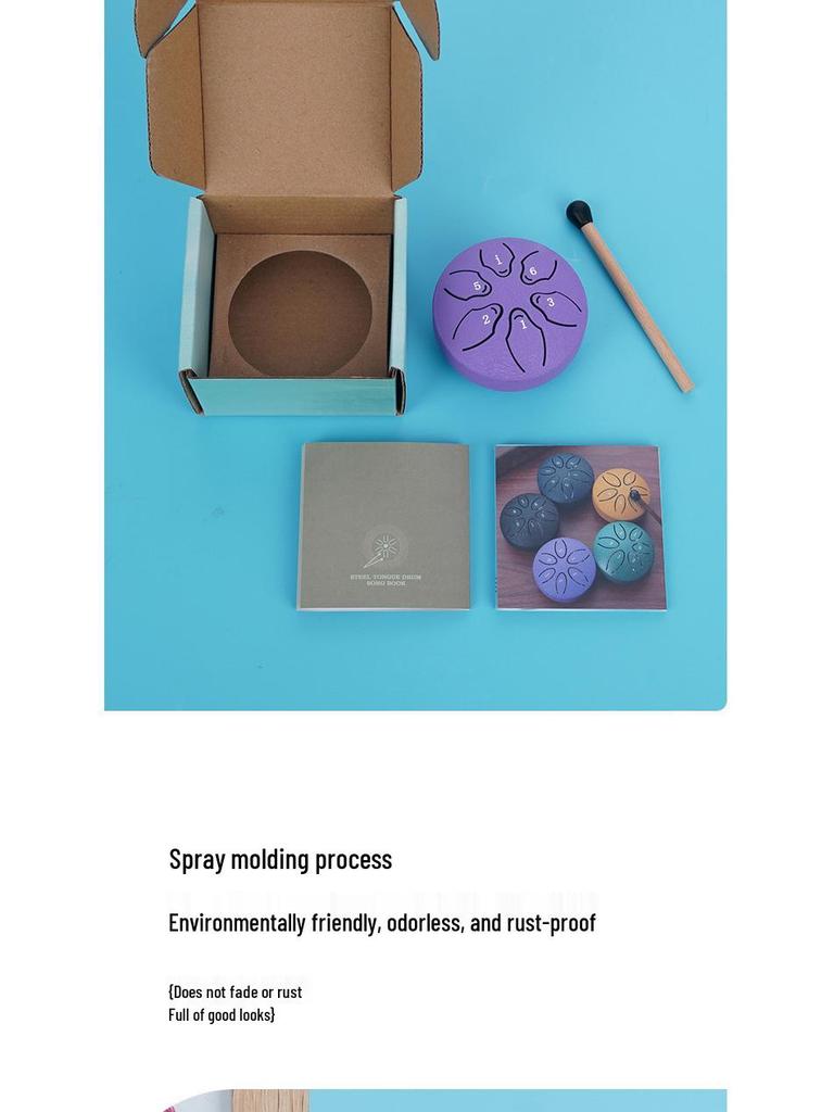 Мини 3-дюймовый стальной язычковый барабан для начинающих - детский перкуссионный инструмент