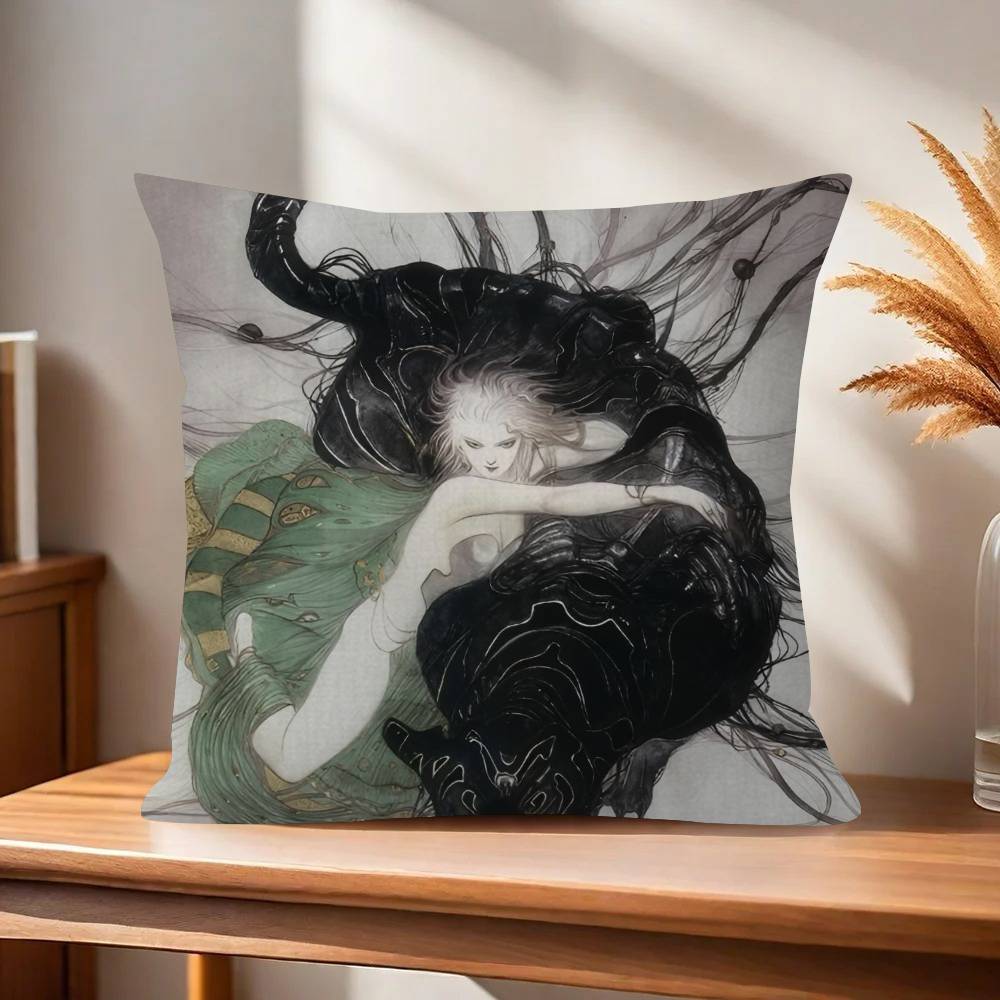 Painting YYoshitaka Amano Art Pillow Gift Home Office Decoration Bedroom Sofa Car Cushion Cover case x