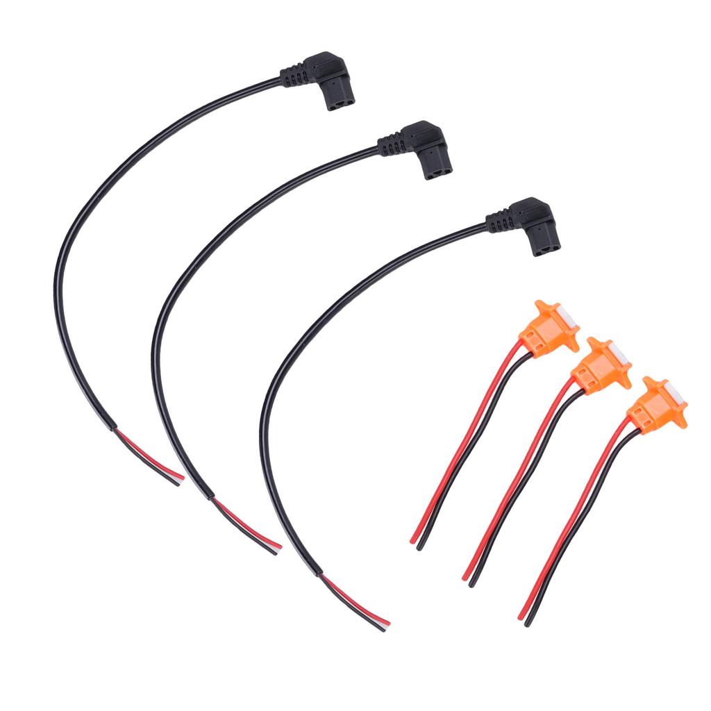 3PCS Curved Power Connector Cables 3PCS Charging Port with Water Proof Cover for Electric Scooter