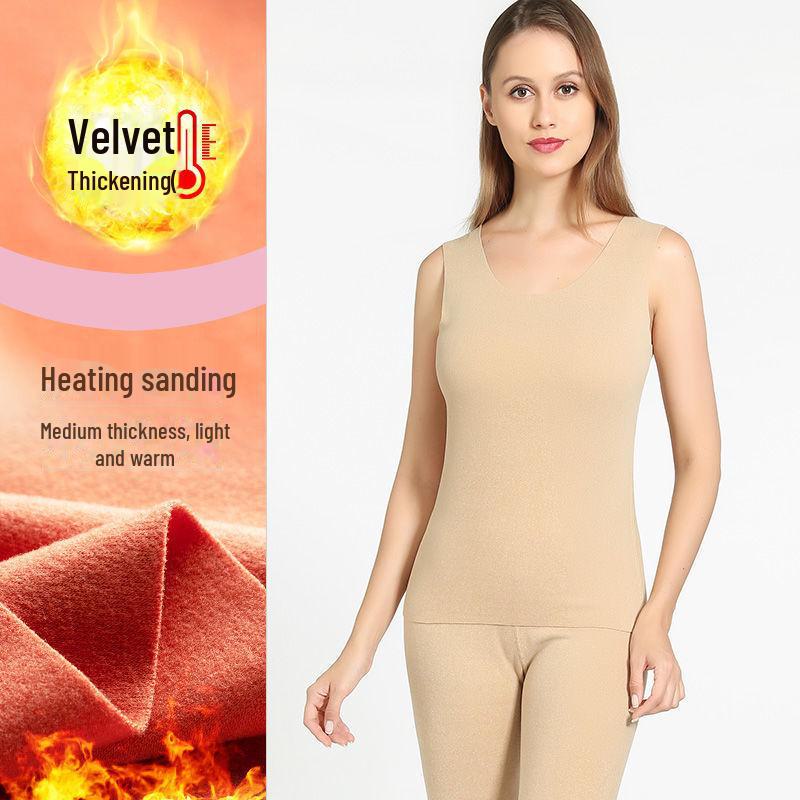 Мужской бесшовный комплект термобелья с V-образным вырезом - утолщенный бархат на осень/зиму 2023 г.