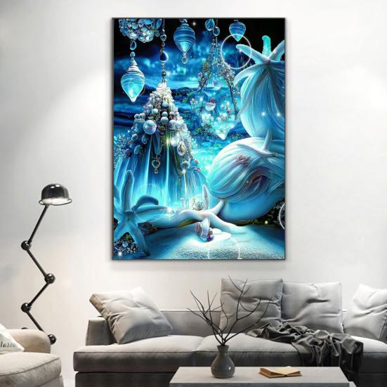 Пейзаж Алмазная мозаика с изображением океанских ракушек, принт, повышение креативности, снятие стресса, мозаика, алмазная вышивка, украшение для дома, сделай сам, подарок