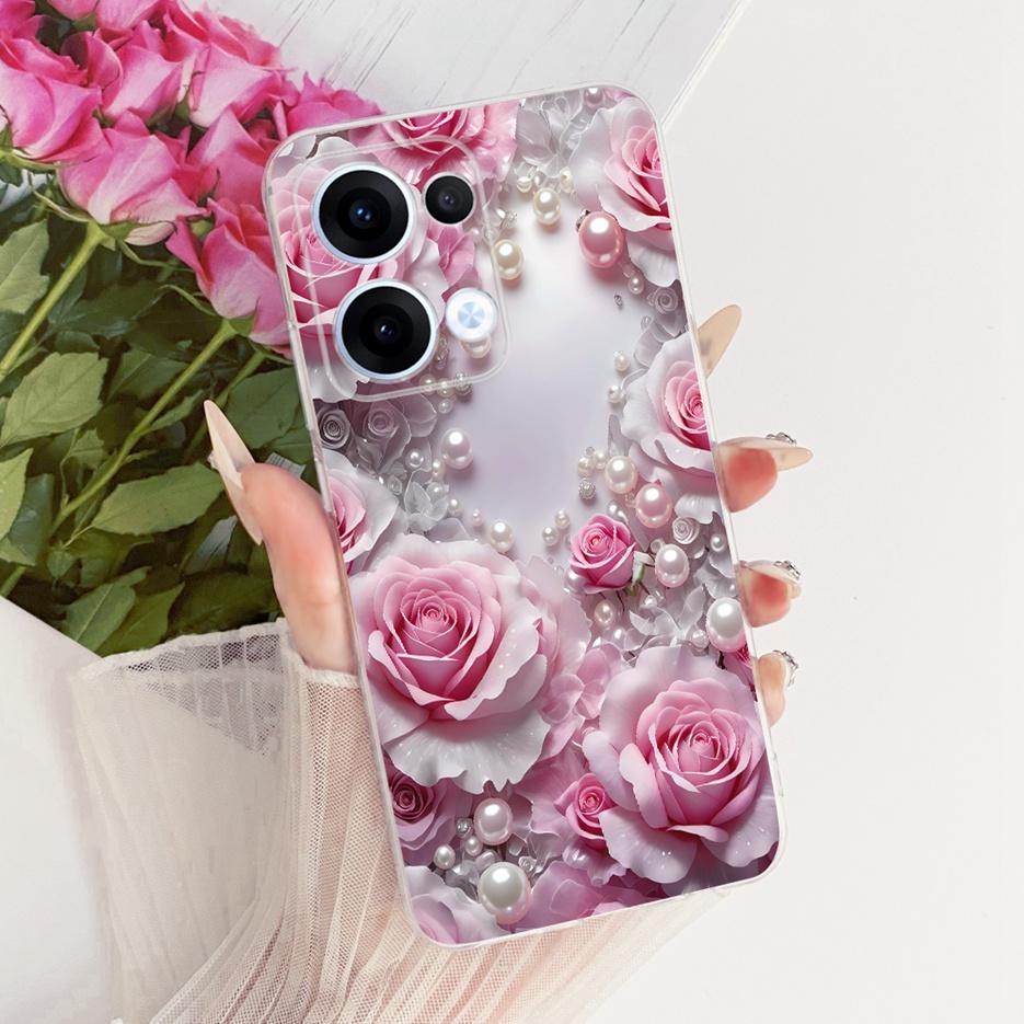 For Oppo Reno13 Pro Case CPH2697 Luxury Flowers Butterfly Painted Cover Soft Slim Phone Case For Oppo Reno 13 Pro Reno13 5G Bags