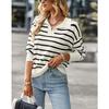 Осенне-зимний женский свитер, полосатый свитер, мягкие удобные теплые повседневные топы с длинными рукавами
