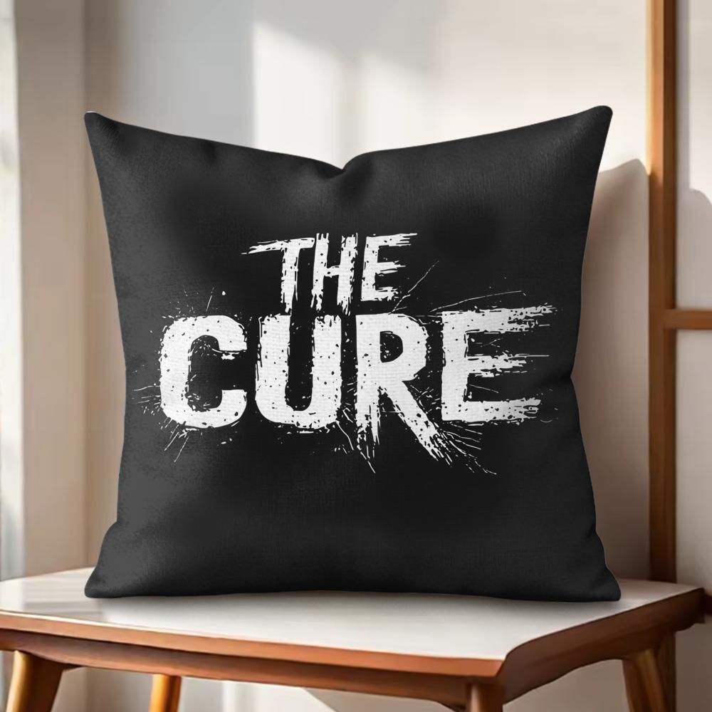Rock Band The CCureS Music Cushion Cover Natural Linen Organic Fabric DoubleSided Printing Couch Pillow Covers Home Decor
