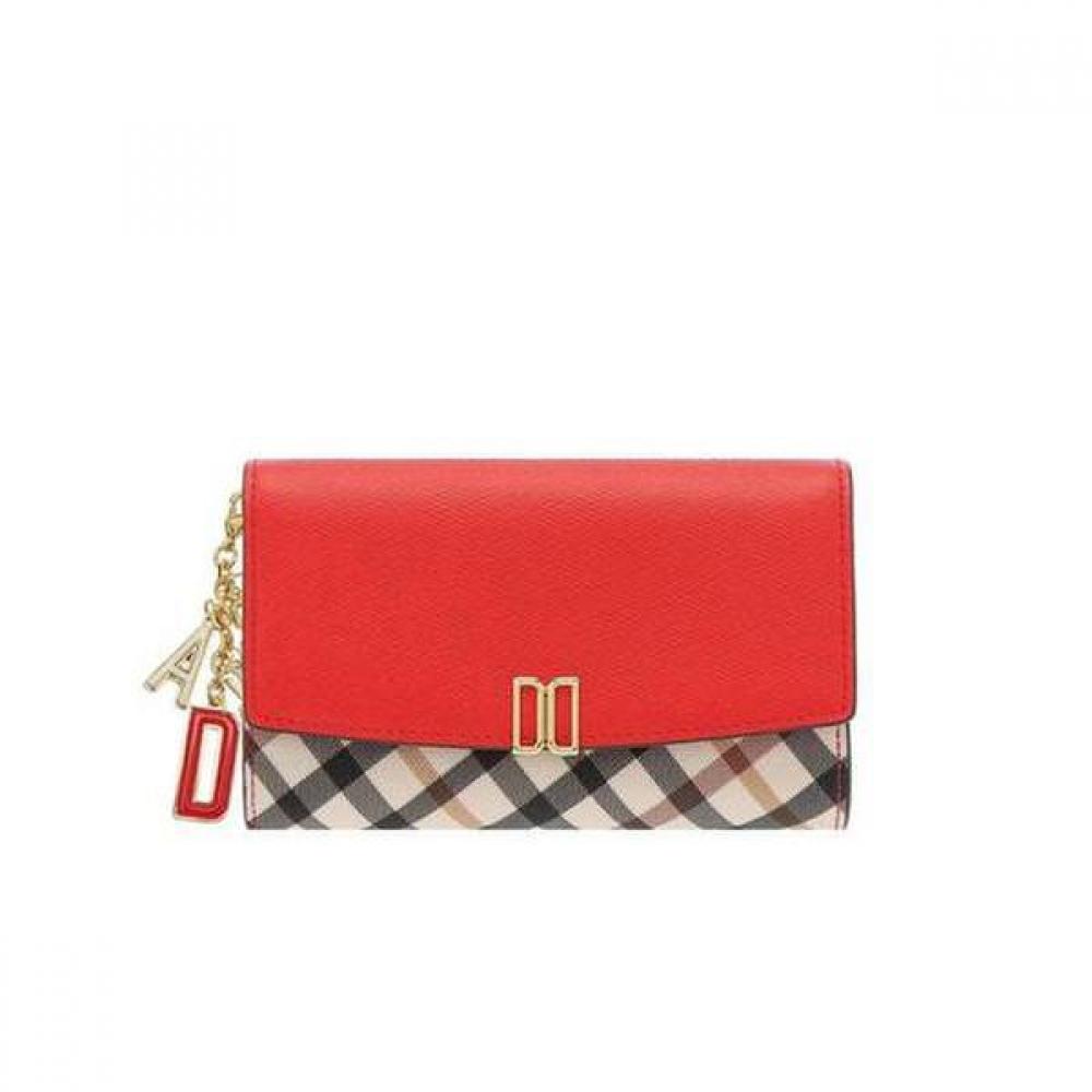 Daks Red Check Color Block Tri Fold Wallet Dcwa9f403