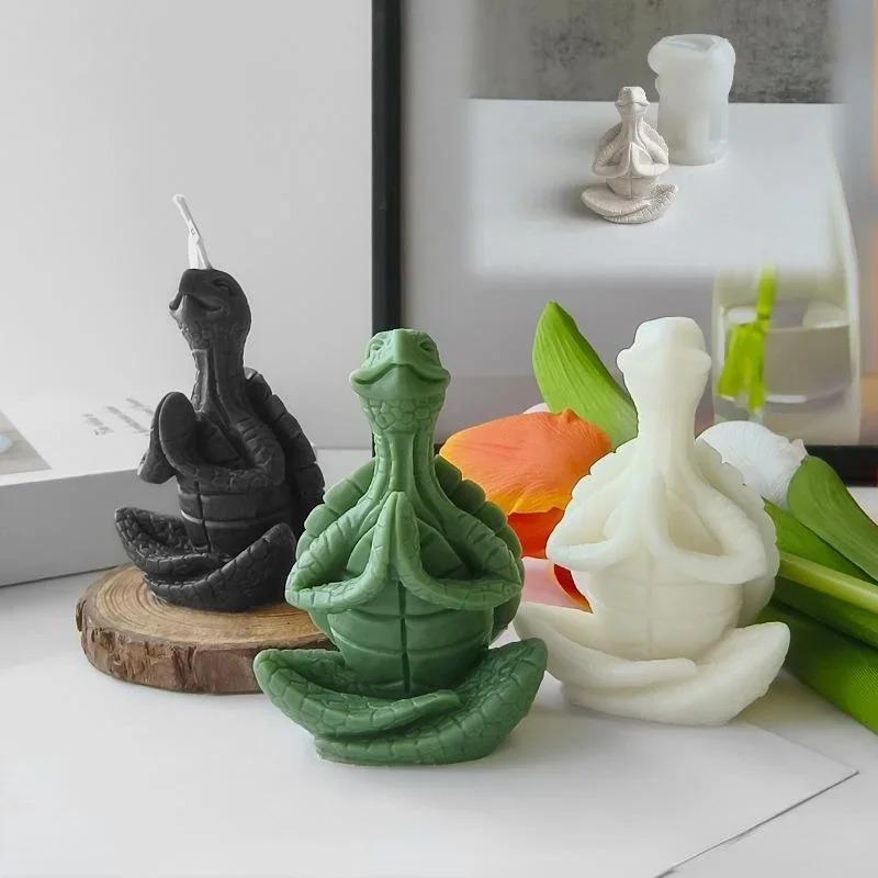 Медитация Черепаха Силиконовая форма для свечи 3D Морское животное Ароматерапия Гипс Мыло Смола Сделай сам Шоколадный торт Инструмент Подарок Домой