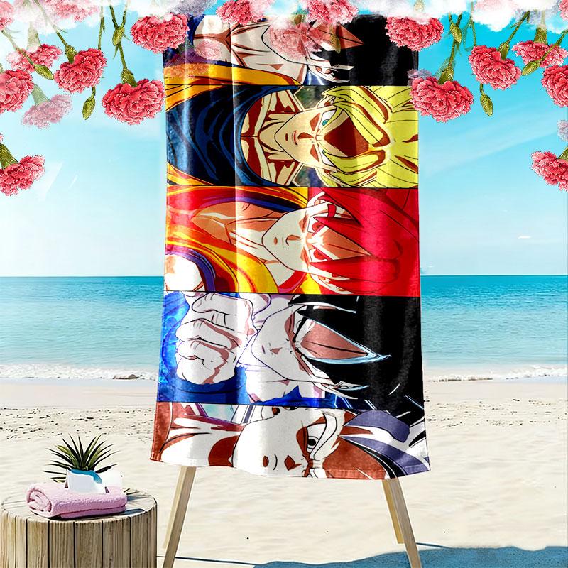 Dragon Ball Print Beach Towel, Large Soft Quick Dry Towel for Beach Camping Swimming