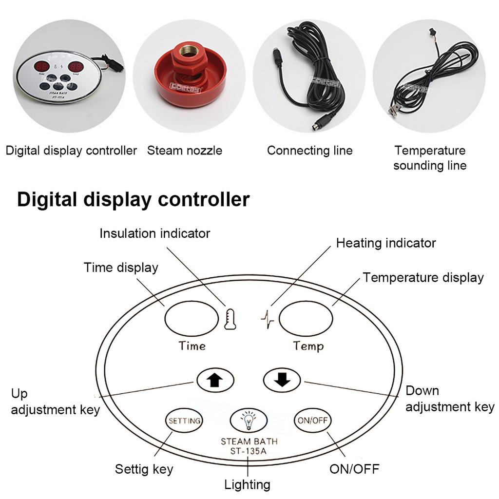 220V Steam Generator Sauna Steamer with Waterproof Programmable Controls for Home SPA Bathroom Hotel Shower Bath 4.5KW