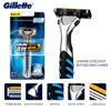 Gillette Вектор 3 мужские бритвенные лезвия, безопасные бритвы для удаления волос бороды, ультратонкие 3 слоя, острая бритва, сменные насадки