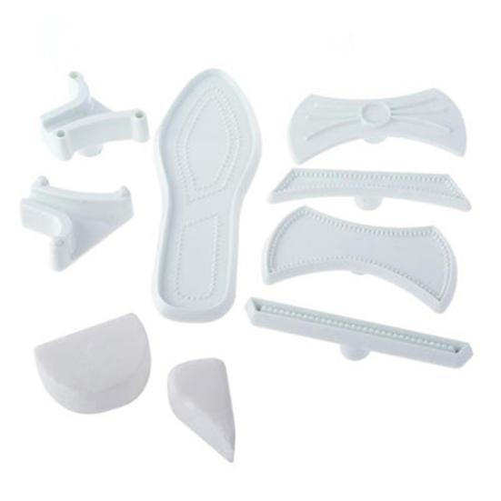 9x Plastic Lady Cutter High-Heeled Shoes Sandals Cake Decorating Baking Mould