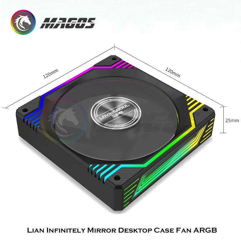 Корпус ПК Зеркальный RGB-вентилятор Infinitely Vision Похож на вентилятор Lian Li 53CFM Бесшумный Прямое и обратное вращение 5V ASUS AURA SYNC