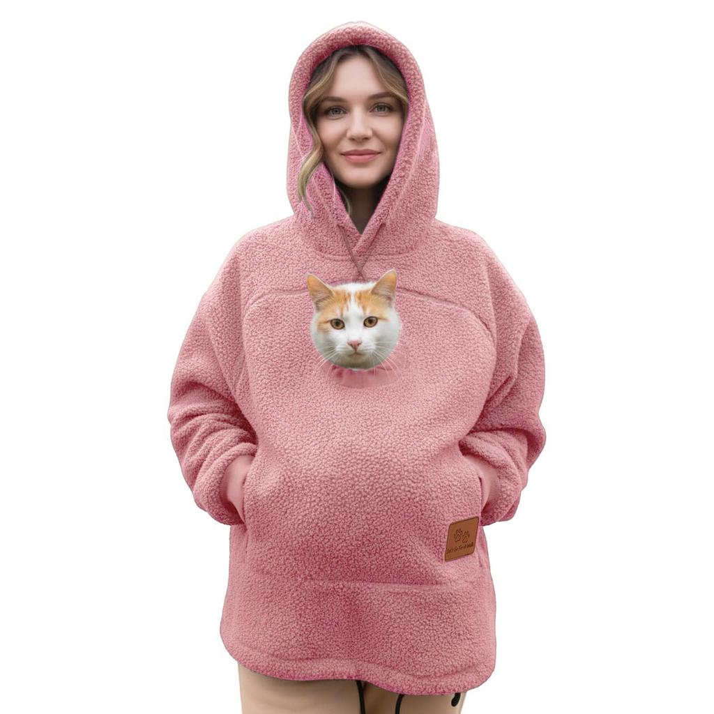 Europe And The United States Sell Lamb Wool For Men And Women With The Same Hooded Sweater Hoodie Loose Casual Thermal Sweater