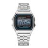 Unisex LED Digital Watch, WR F91W Steel Band, A159 Harajuku Style, Multifunctional Fashion Watch