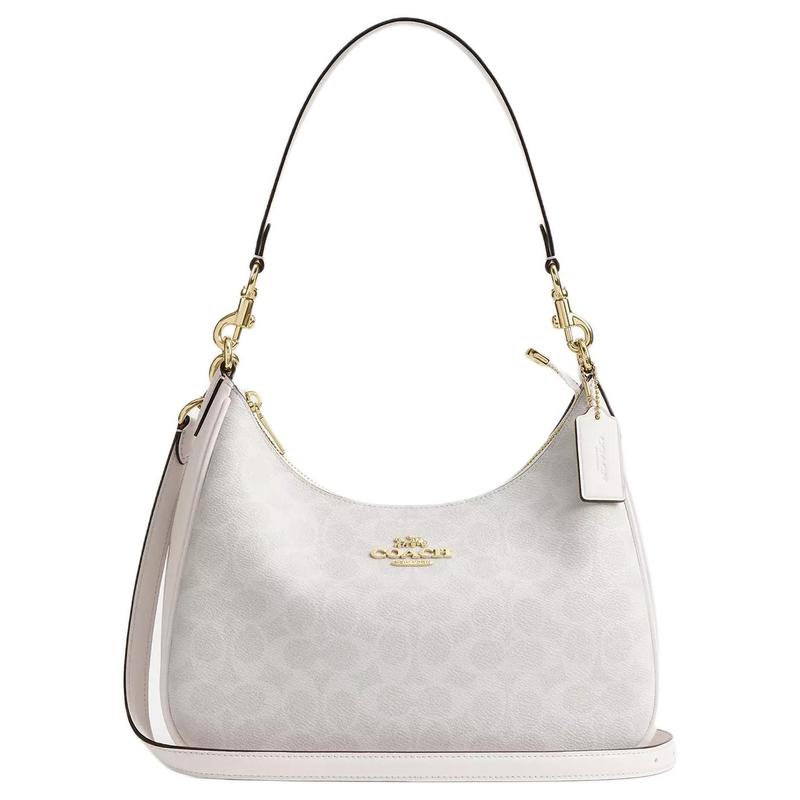 COACH shoulder bag Teri 29 brand logo removable handle strap, artificial leather with recycled leather, half-moon bag, hand-held crossbody bag, large