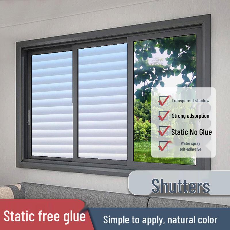 Матовая самоклеящаяся оконная пленка - Конфиденциальность и защита от посторонних взглядов, Бесклеевая наклейка на стекло для гостиной