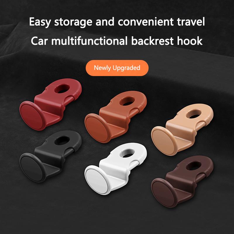 ABKE1 2pcs Universal Auto Seat Headrest Hook Storage Hidden For Porsche Cayenne Panamera Macan 911 718 Taycan Cayman Car Keyring