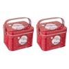 2pcs Decorative Christmas Candy Boxes Handheld Candies Organizers Portable Sweets Tins with Handle for Family Gathering