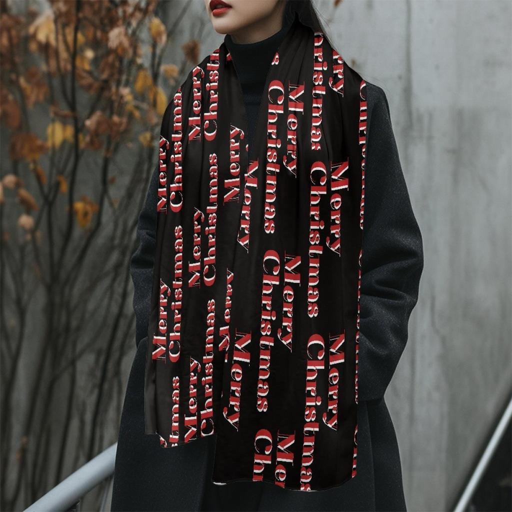 Розовый флисовый шарф с рождественским узором для девочек