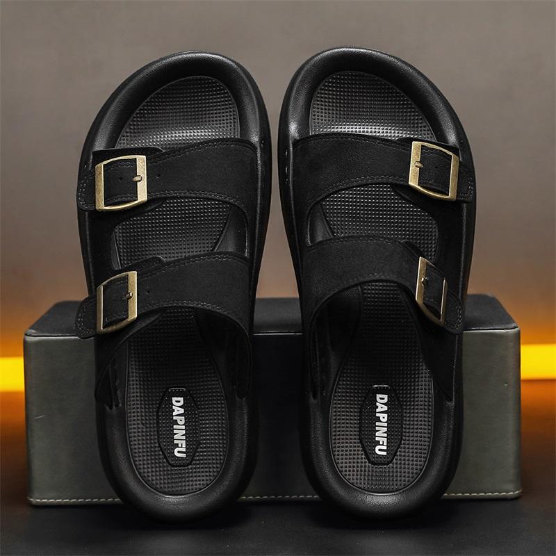 Fashion CYYTL Mens Summer Slippers Casual Shoes Beach Sandals Outdoor Slides Leather Walking Comfort Lightweight Luxury Designer Fashion