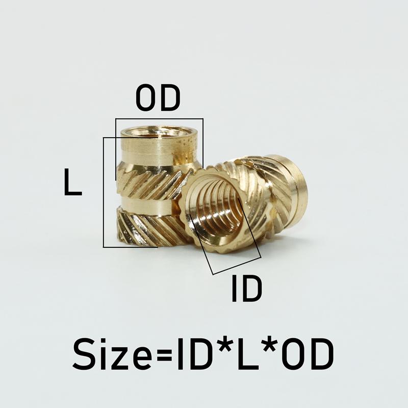 Brass Heat Set Insert Nut Bolt Kit Thread Embedment Copper Nuts and 304 Stainless Steel Hex Socket Screw Hot Melt M2 M2.5 M3 M4