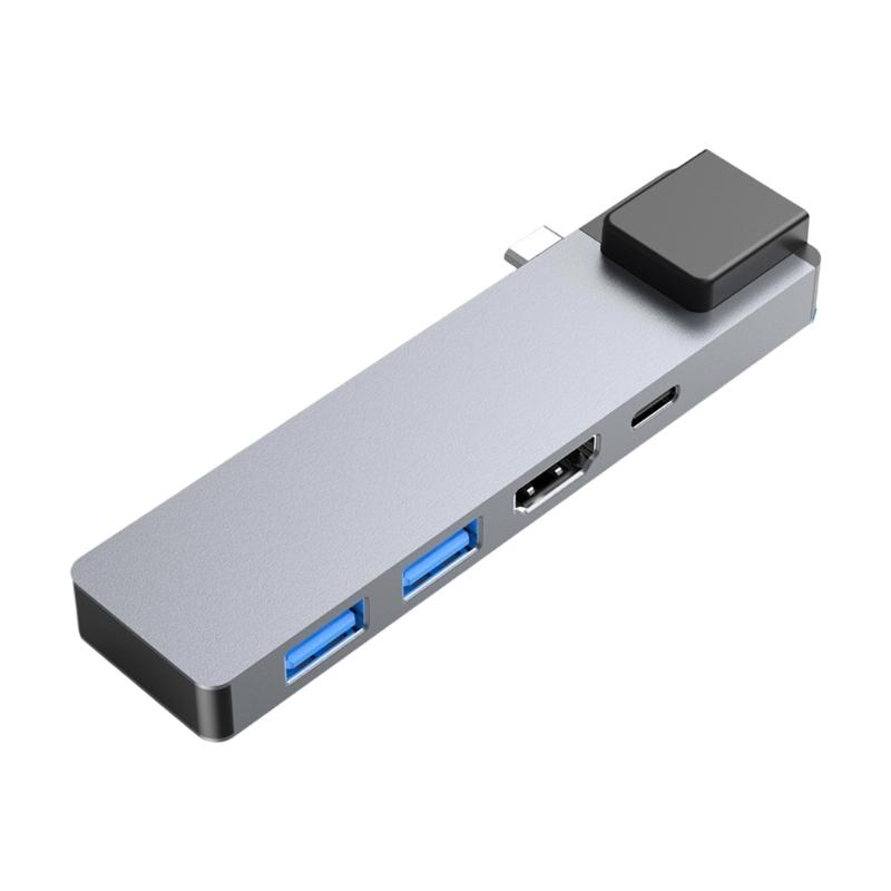 Aluminum Alloys Multiports USB C Adapters Supports PD100W Charging HDTV 4K30Hz Display For Laptop