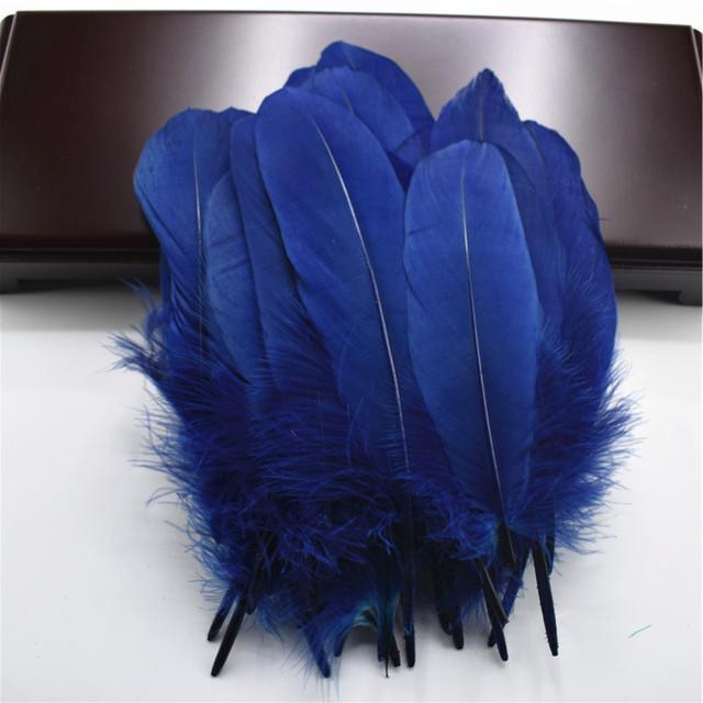 100pcs /Lot Colorful Hard Stick Natural Goose Feathers For Needlework Crafts Feather Handicraft Decor Wedding Accessories Plumes