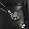 Fashion Versatile Imitation Princess Round Bag Zircon Women's Pendant Necklace Jewelry Qixi Festival Valentine's Day Collarbone Chain