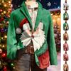 Men's Ugly Christmas Corduroy Warm Pocket Suit Jacket Cardigan Men's Casual Suit