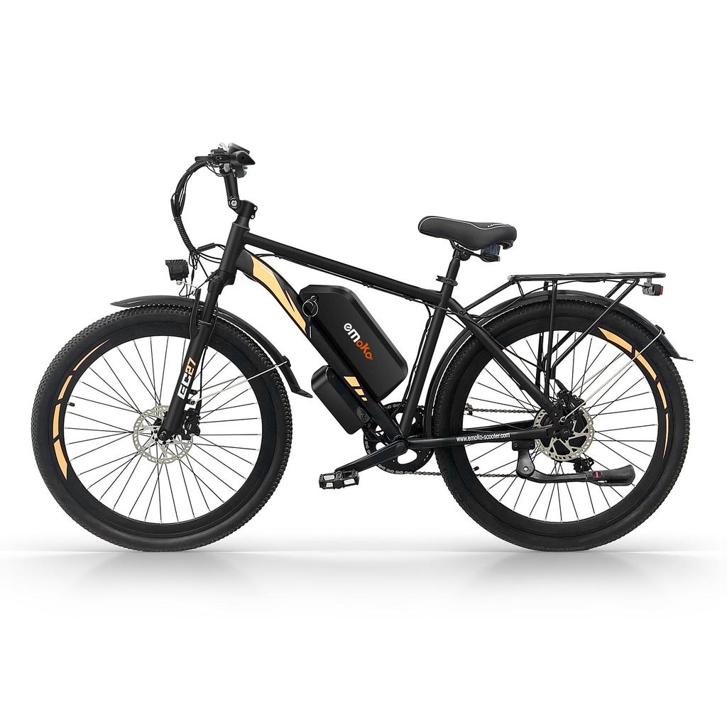 Electric Bike EMOKO 27" 500W Motor Adult Ebike 48V 25AH Max Range 100Km 7 Speed Load 120Kg Black EC27