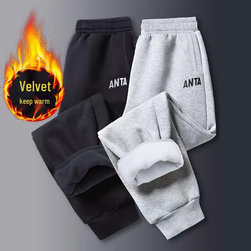 Anta Мужские флисовые спортивные штаны прямого кроя