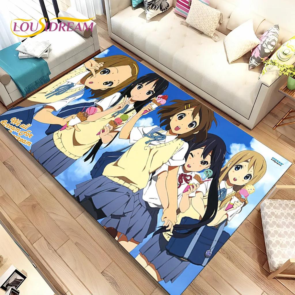 K-ON мультфильм милый ковер в стиле Лолиты Kawaii для девочек, ковер для гостиной, спальни, дивана, коврик для украшения, нескользящий напольный коврик 3D