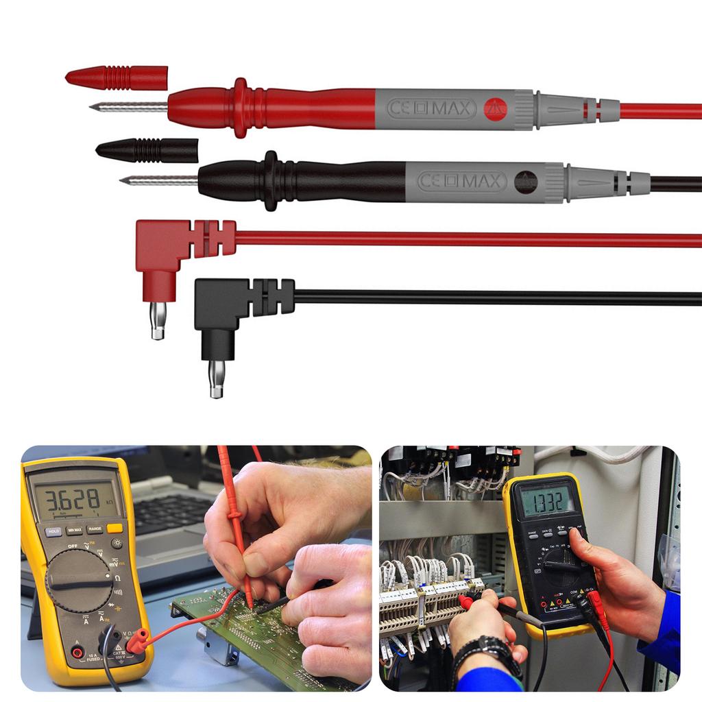 Обновления Щупы мультиметра Измерительные провода Игольчатый наконечник Высокоточные измерительные провода мультиметра для измерения напряжения и тока