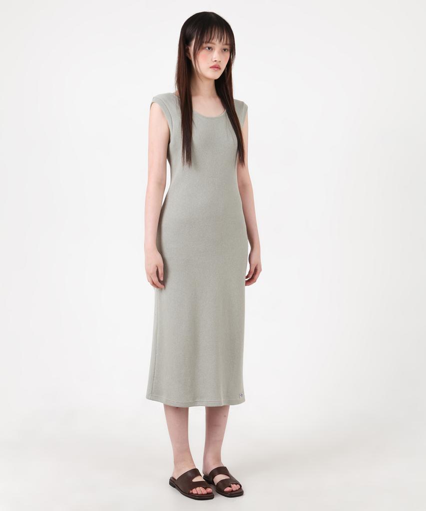 Catharsis Knitting Tank Tab Backless Long Dress Green One Size