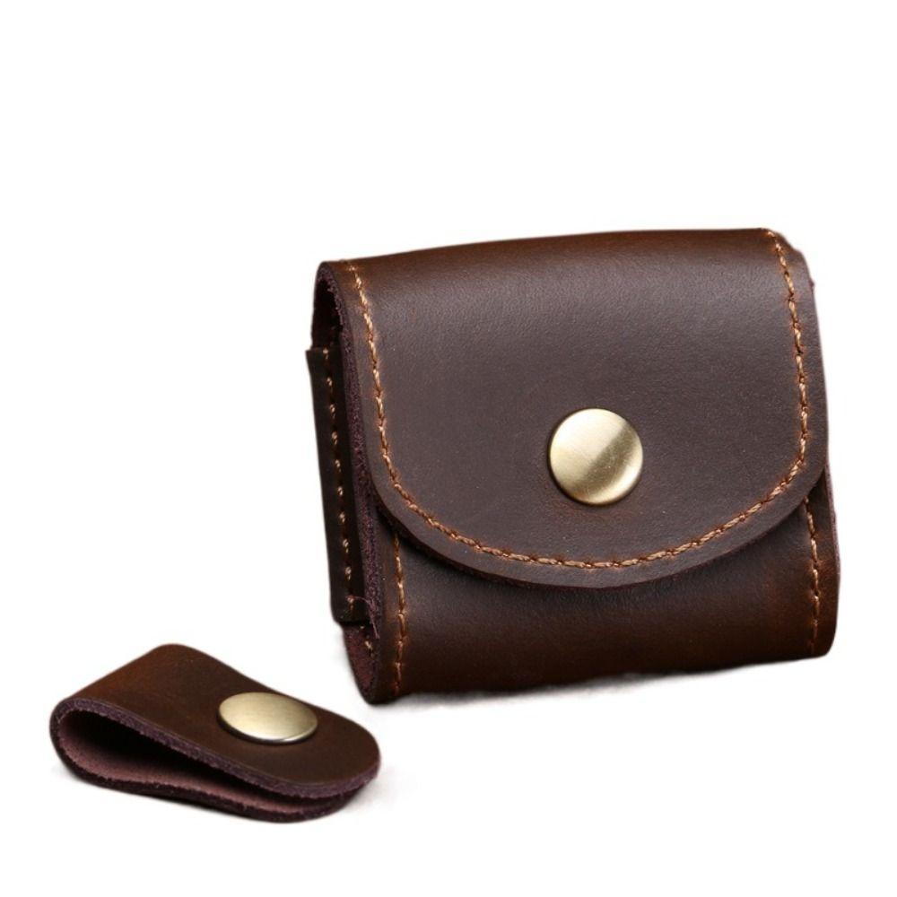 Mini Leather Data Cable Storage Box Waterproof Leather Wallet Portable Mini Coin Purse  Female