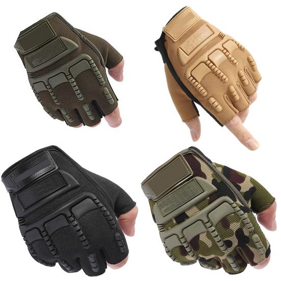 Мужские армейские военные велосипедные полуперчатки для страйкбола на открытом воздухе, боевые полуперчатки с пальцами