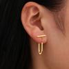 Stainless Steel Earrings Simple Geometric Stick Gothic Hip Hop Stereo U-shaped Tassel Pendant Earrings For Women Zircon Gifts