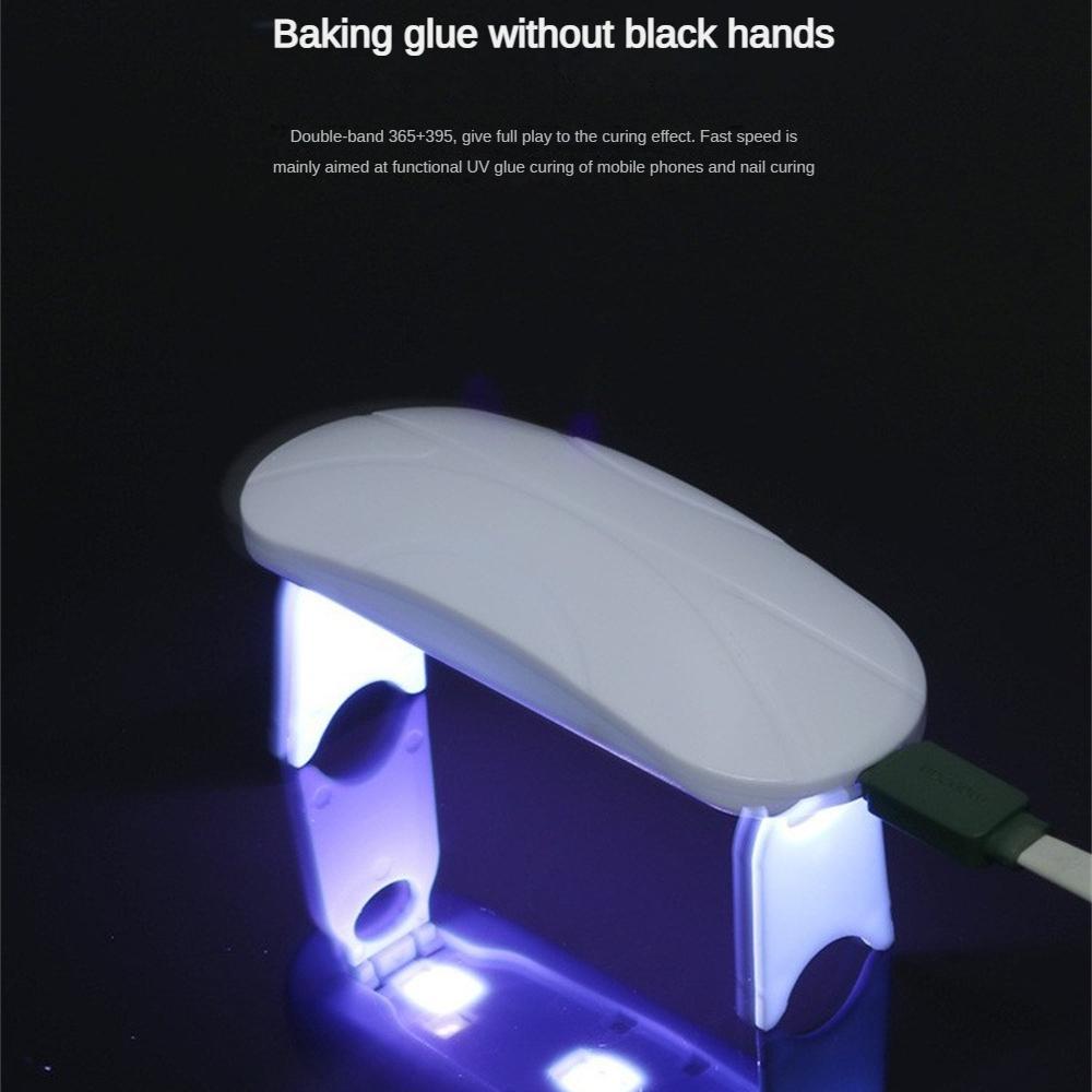 Мини-машина для сушки ногтей Микро УФ-светодиодная лампа Портативная USB-машина для отверждения геля для ногтей Складной лак для ногтей Быстросохнущее освещение 2 скорости