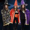 Halloween Cape Cape P Children's Party Show Wizard Wizard Bronzing Five Star Cape Hat Set